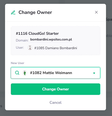 Change service owner - PanelAlpha Documentation
